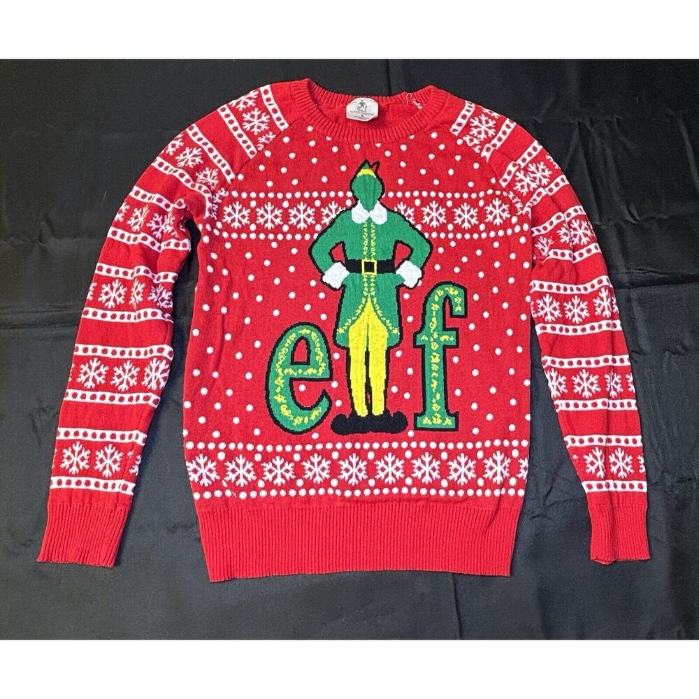 Christmas Sweater Elf Junior’s Size Small Red